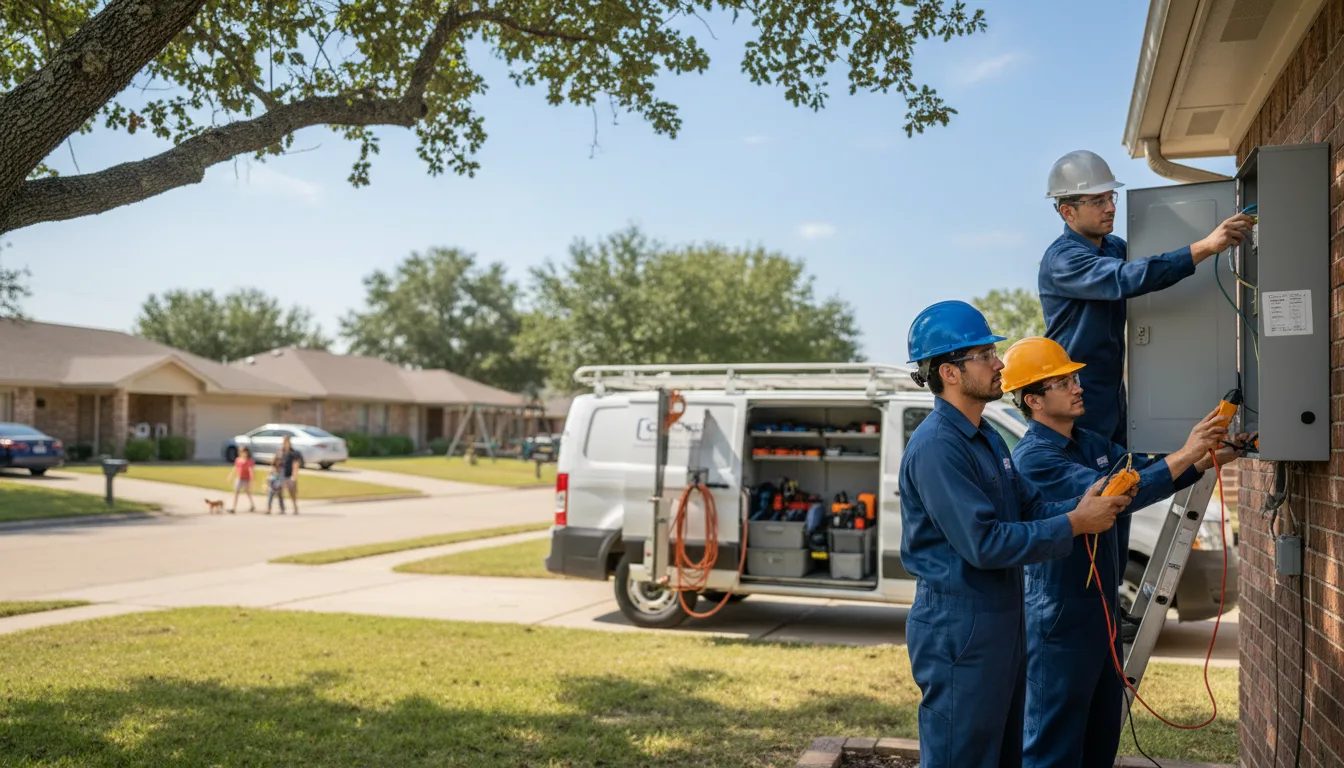 Certified electrician providing emergency electrical services in New Ulm, TX